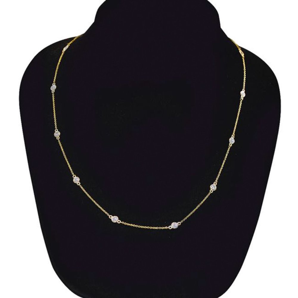 1.80 Ct. tw. Round Cut Diamonds By The Yard Necklace 14K Gold - Picture 7 of 10